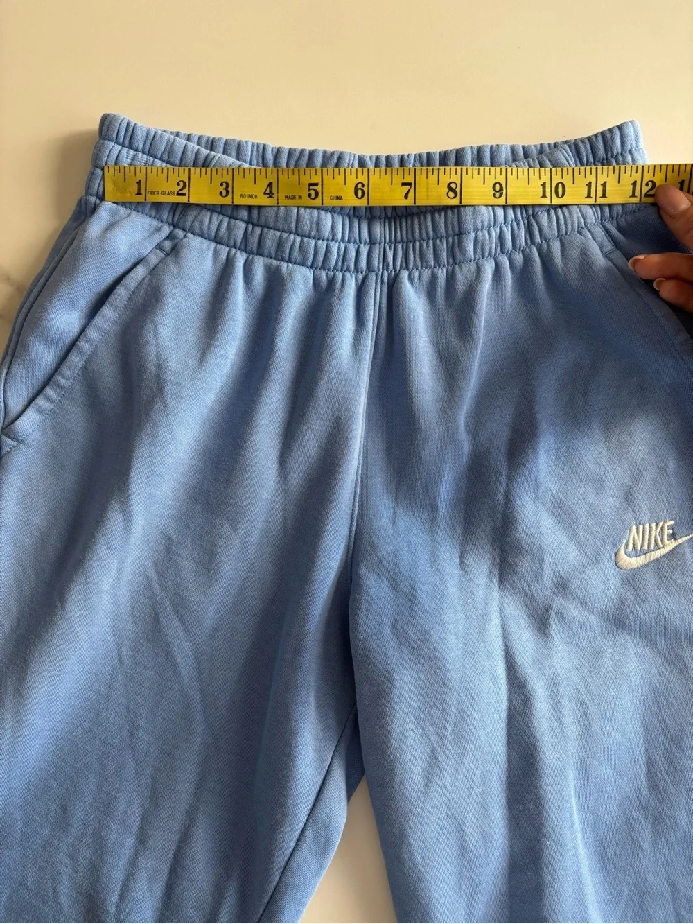 Nike Kids Sky Blue Fleece Joggers with White Swoosh
